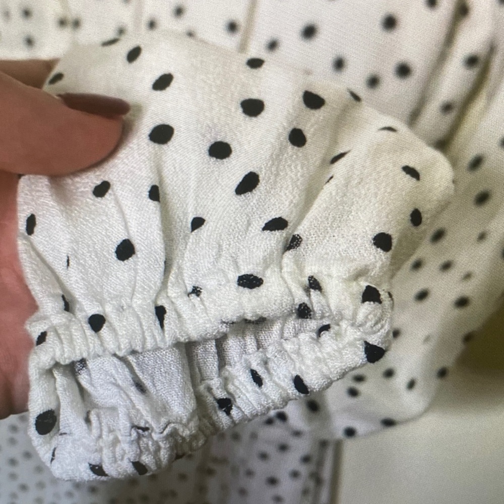 Abercrombie & Fitch White Long Sleeve Polka Dot Dress - Picture 4 of 11